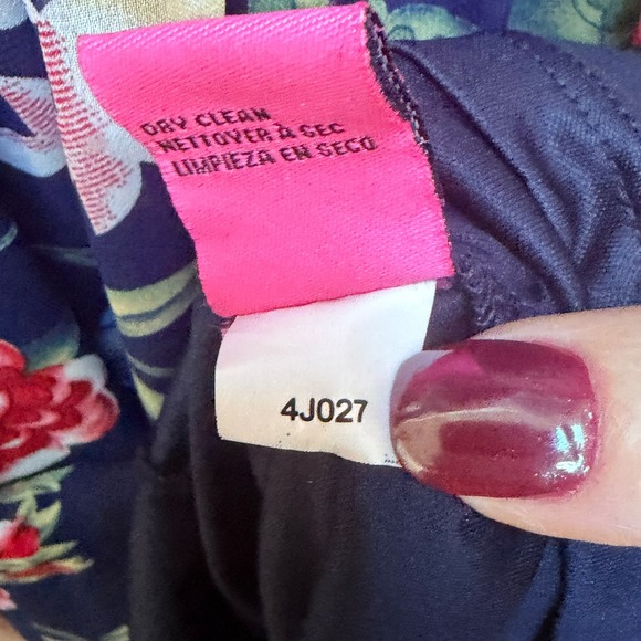 Betsy Johnson Dress Bambi Garden Floral Mini Navy Wide Bell Sleeves Babydoll 4 - Picture 9 of 9